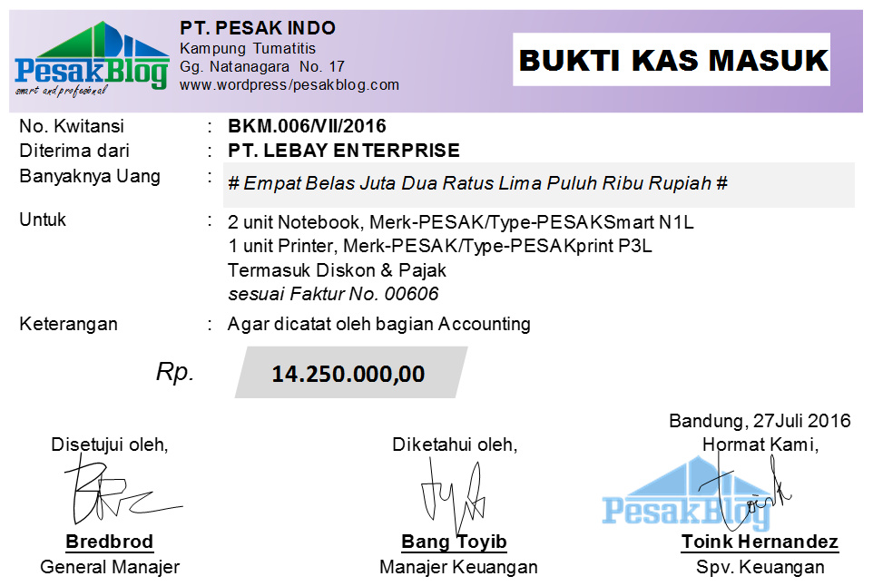 Detail Contoh Bukti Kas Masuk Dan Keluar Nomer 16