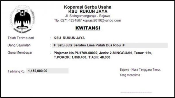 Detail Contoh Bukti Kwitansi Nomer 25