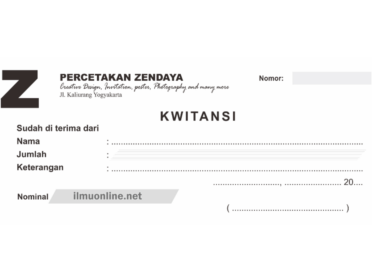 Detail Contoh Bukti Kwitansi Nomer 28