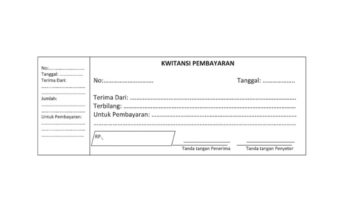 Detail Contoh Bukti Kwitansi Nomer 4