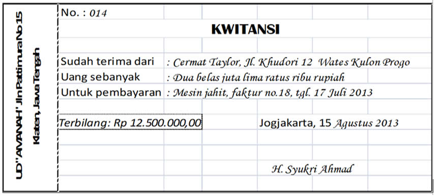 Detail Contoh Bukti Kwitansi Nomer 52