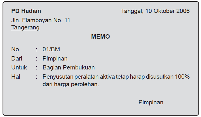 Detail Contoh Bukti Memo Nomer 11