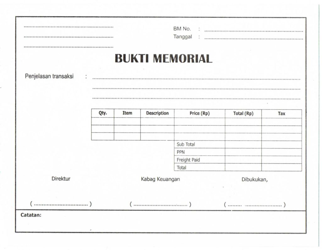 Detail Contoh Bukti Memo Nomer 30