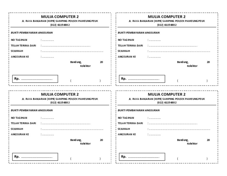 Detail Contoh Bukti Pembayaran Nomer 48
