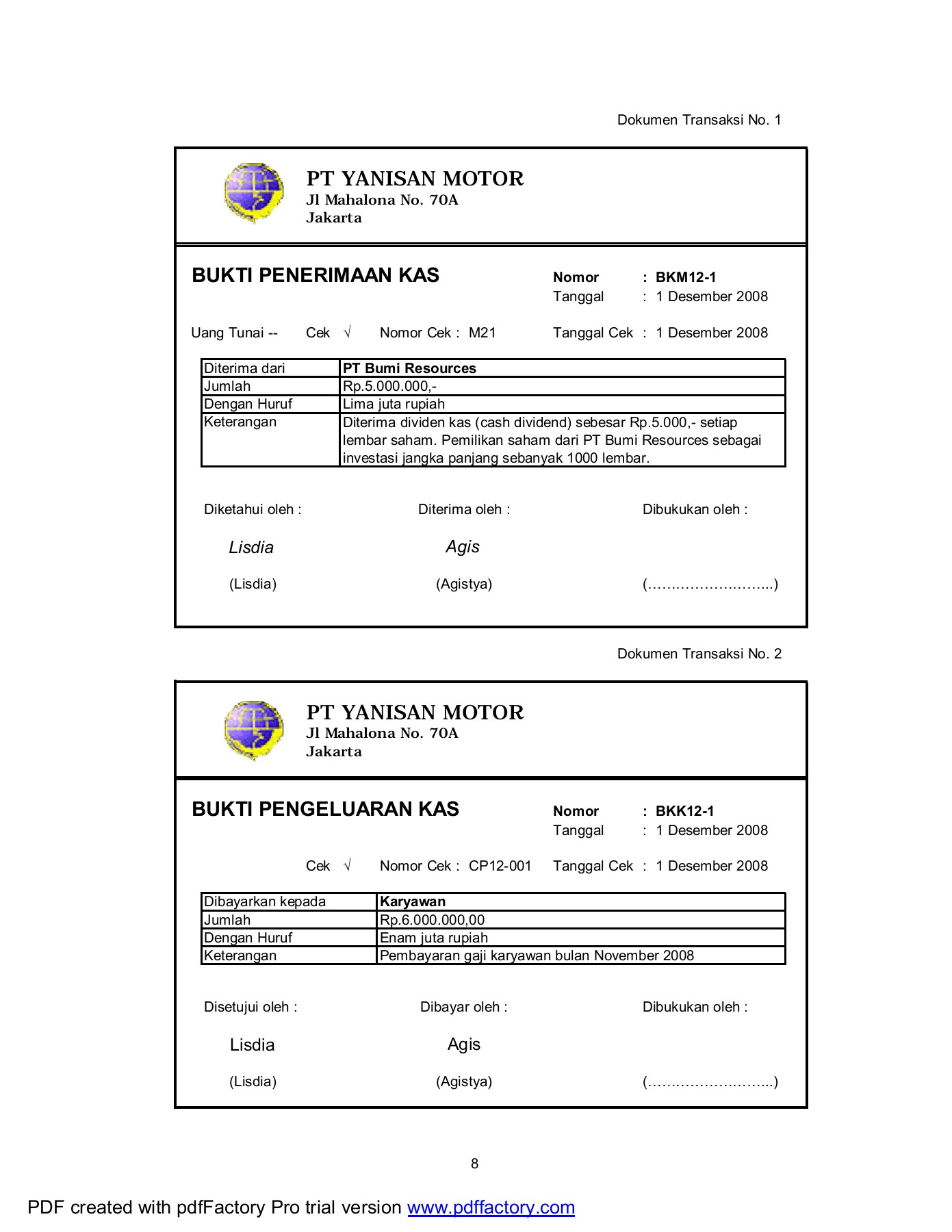 Detail Contoh Bukti Pengeluaran Kas Nomer 3