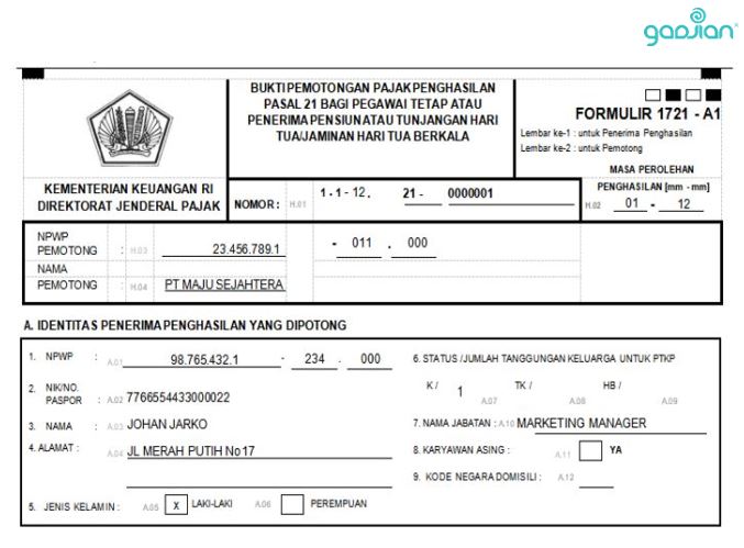 Detail Contoh Bukti Potong Pajak Nomer 11