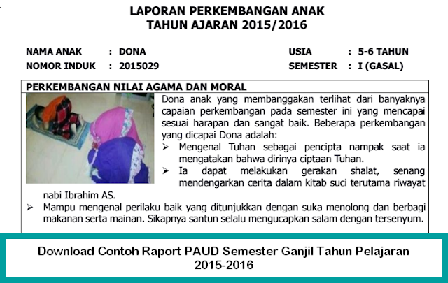 Detail Contoh Buku Raport Anak Paud Nomer 53