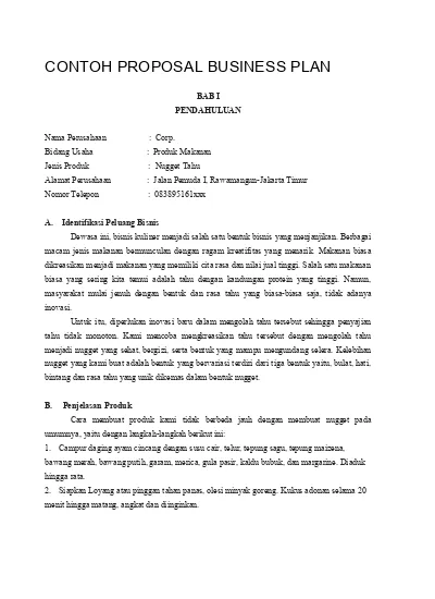 Detail Contoh Business Plan Nomer 13