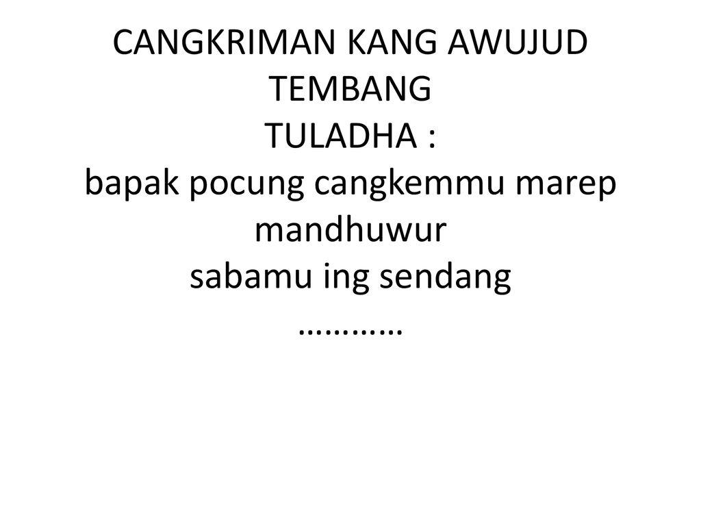 Detail Contoh Cangkriman Tembang Nomer 10