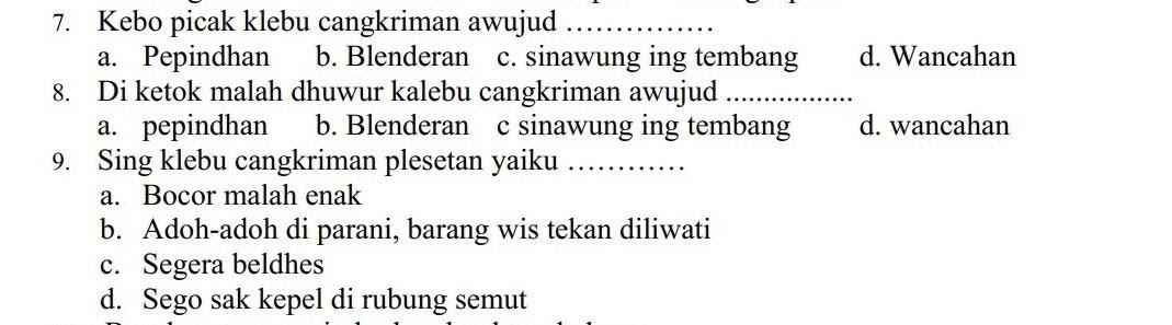 Detail Contoh Cangkriman Wancahan Nomer 42