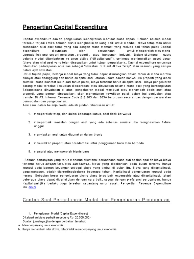 Detail Contoh Capital Expenditure Nomer 44