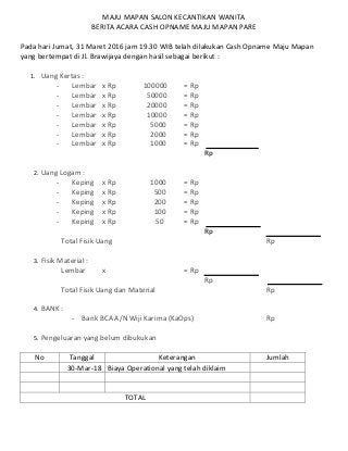 Detail Contoh Cash Opname Nomer 2