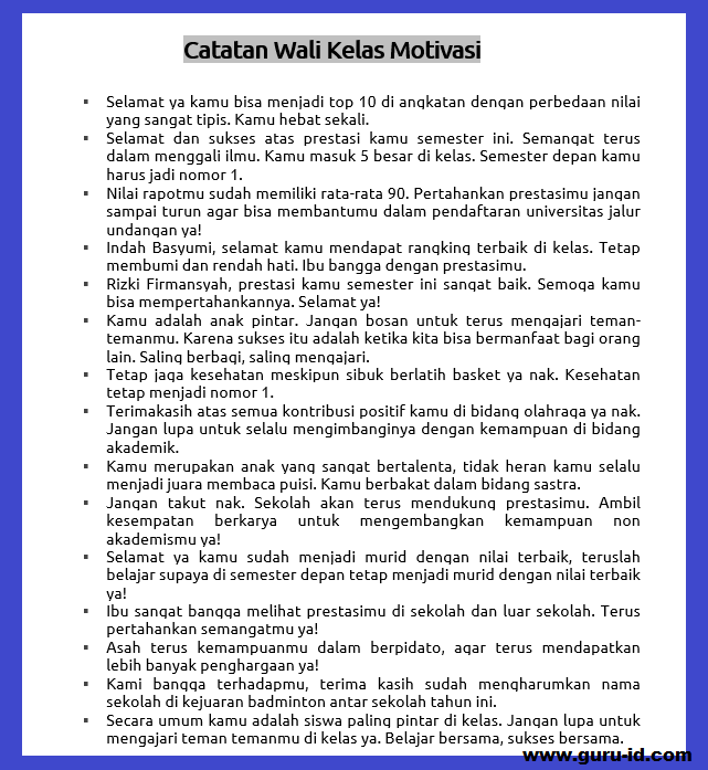 Contoh Catatan Guru Di Raport Tk - KibrisPDR