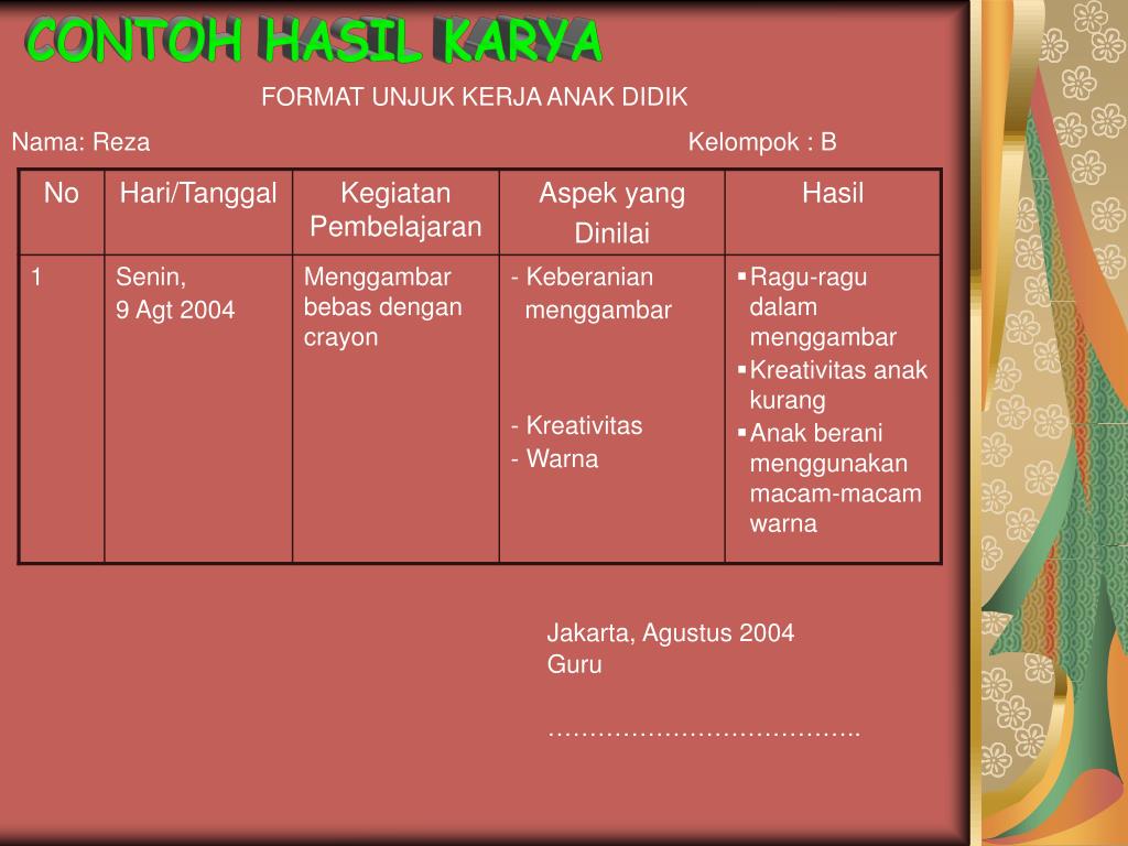 Detail Contoh Catatan Hasil Karya Anak Paud Nomer 18