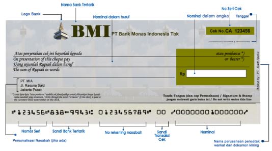 Detail Contoh Cek Atas Nama Nomer 30