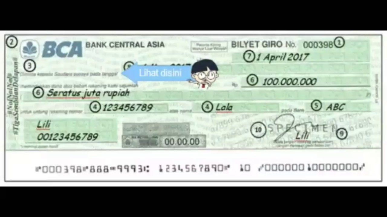 Detail Contoh Cek Bank Bni Nomer 12