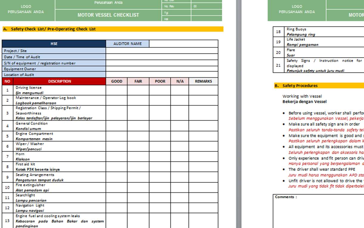 Detail Contoh Checklist Pekerjaan Nomer 17