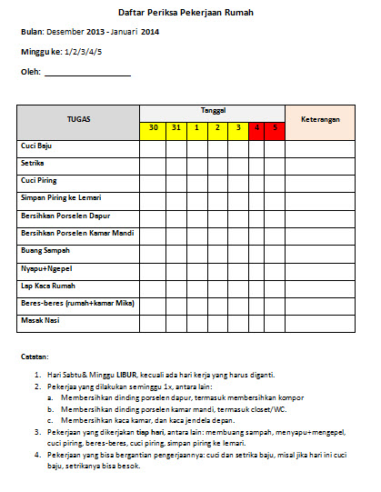 Detail Contoh Checklist Pekerjaan Nomer 20