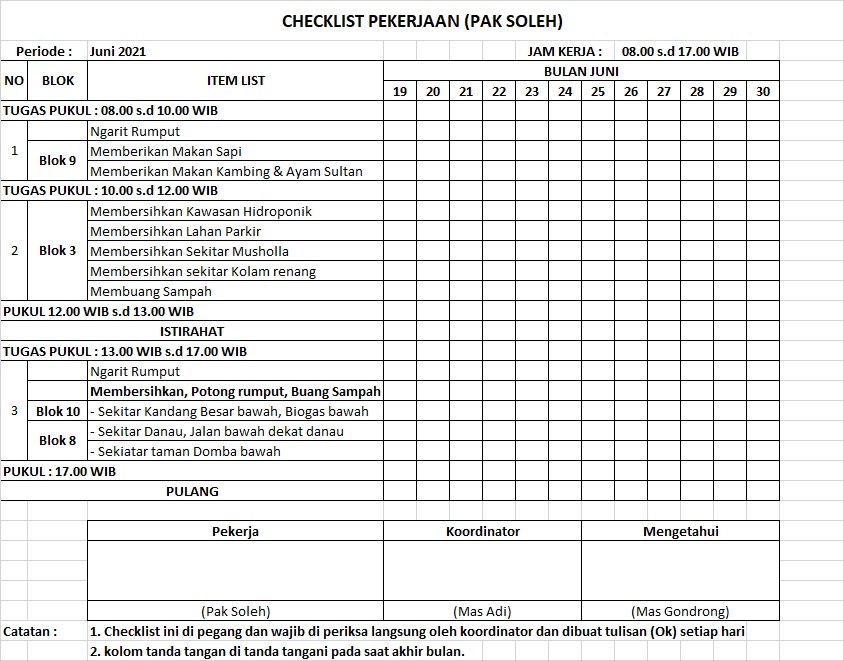 Detail Contoh Checklist Pekerjaan Nomer 38