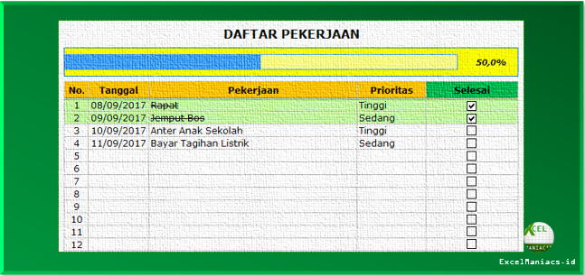 Detail Contoh Checklist Pekerjaan Nomer 7