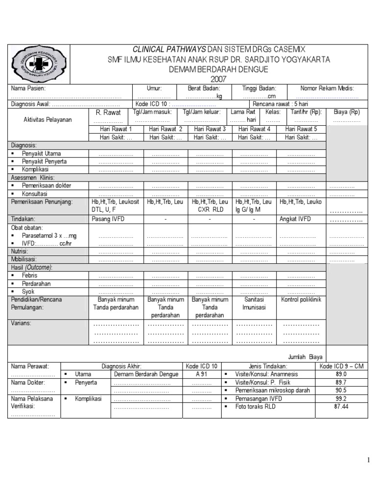 Detail Contoh Clinical Pathway Nomer 13