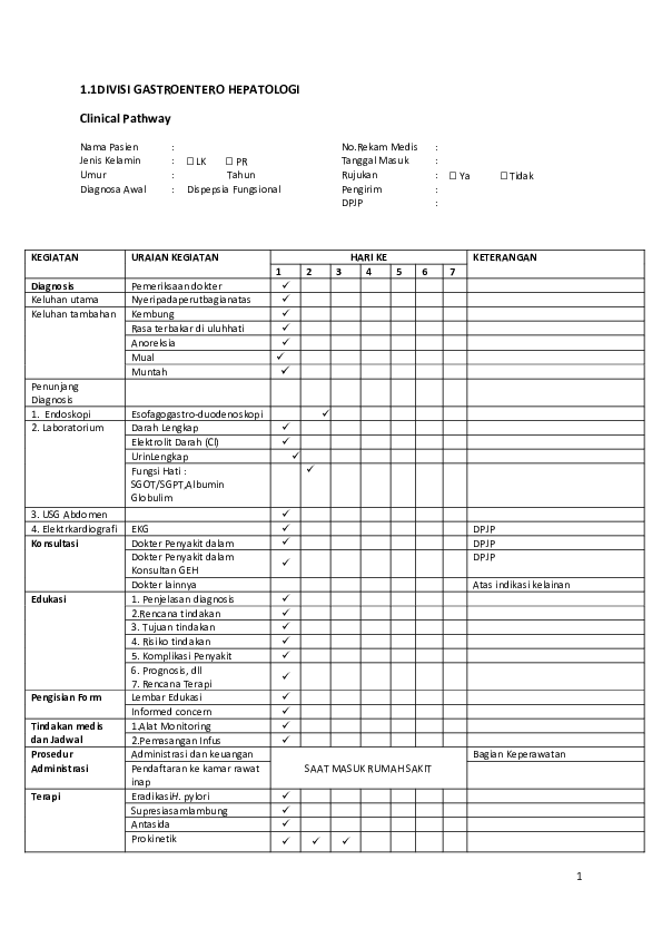 Detail Contoh Clinical Pathway Nomer 19