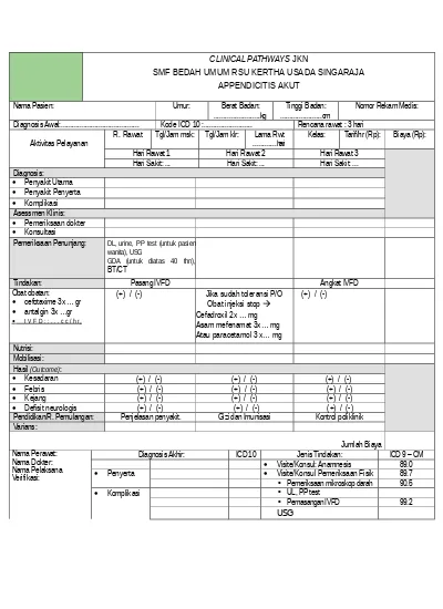 Detail Contoh Clinical Pathway Nomer 26