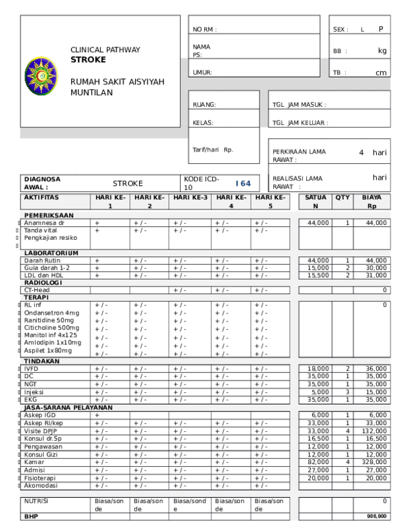 Detail Contoh Clinical Pathway Nomer 41