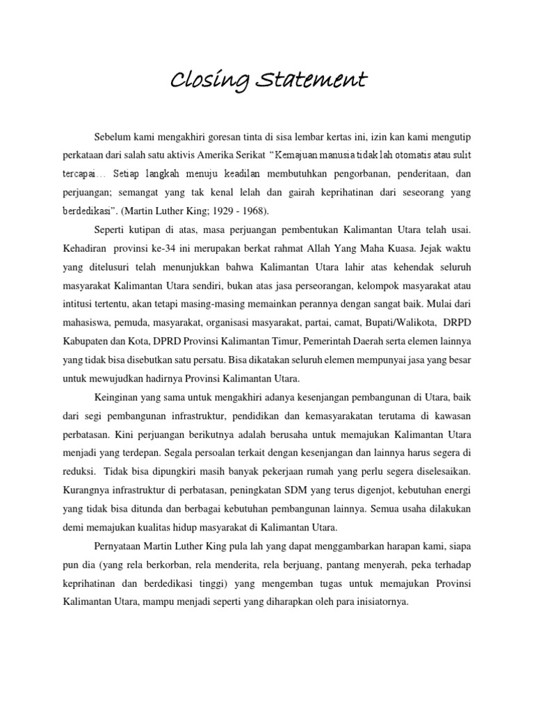 Detail Contoh Closing Statement Nomer 8