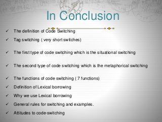 Detail Contoh Code Switching Nomer 16