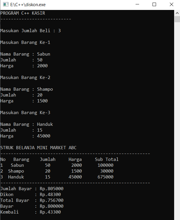 Detail Contoh Coding C Nomer 25