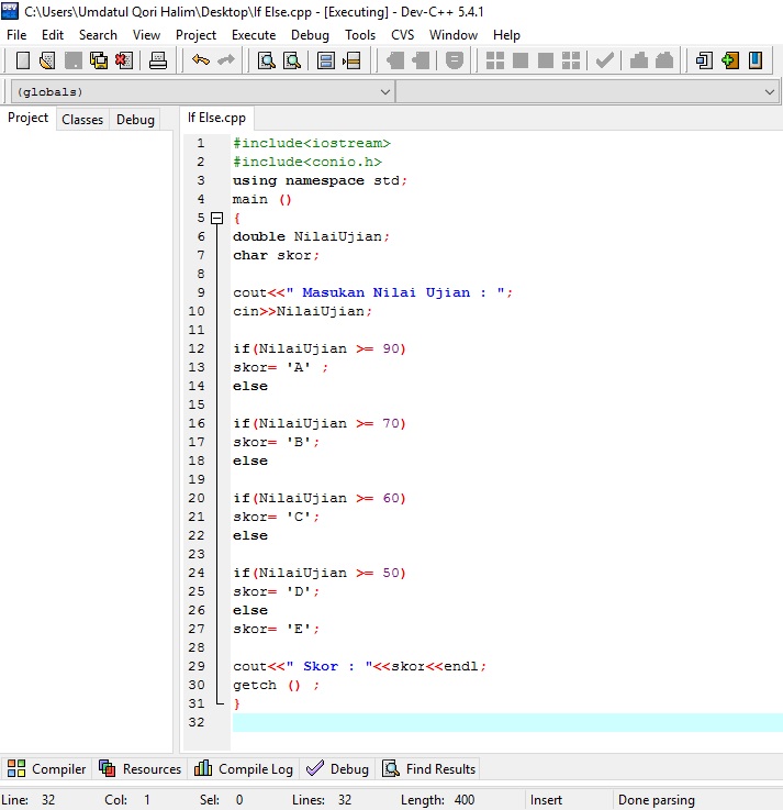 Detail Contoh Coding C Nomer 6