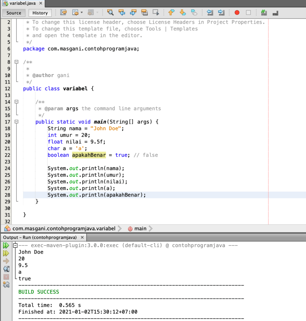 Detail Contoh Coding Java Nomer 14