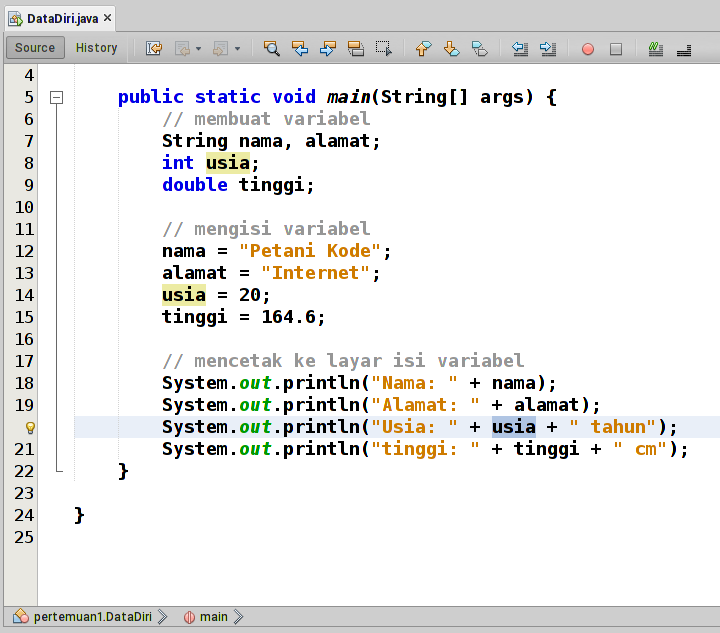 Detail Contoh Coding Java Nomer 16