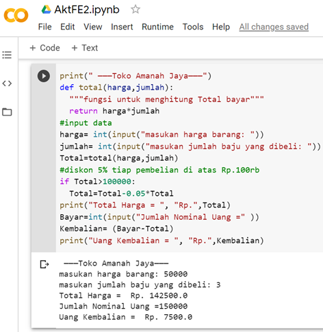 Detail Contoh Coding Python Nomer 9