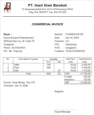 Detail Contoh Commercial Invoice Nomer 10