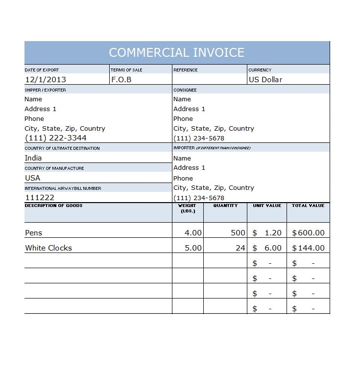 Detail Contoh Commercial Invoice Nomer 13