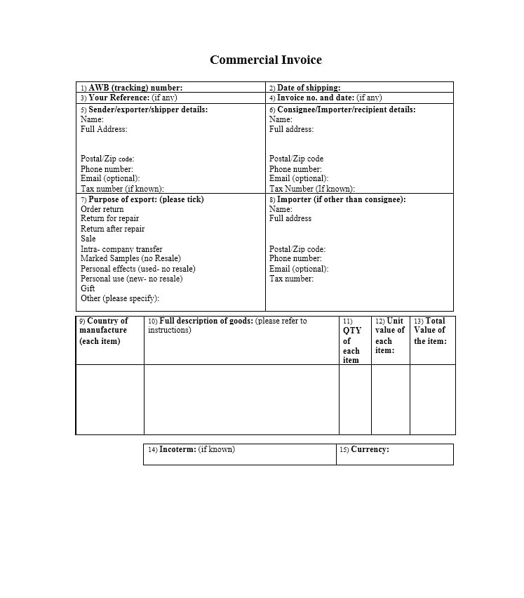 Detail Contoh Commercial Invoice Nomer 17