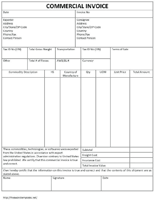 Detail Contoh Commercial Invoice Nomer 50