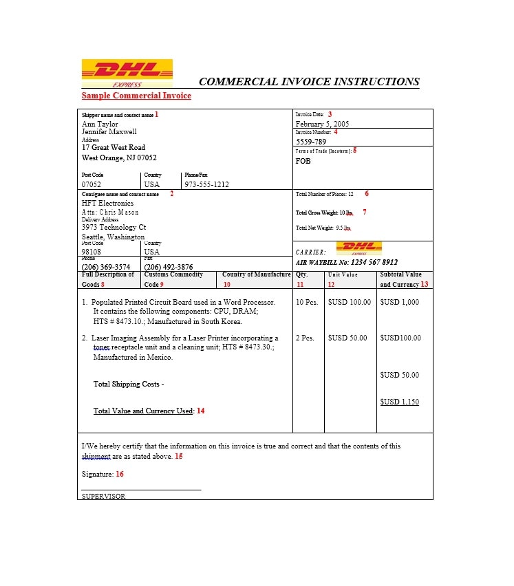 Detail Contoh Commercial Invoice Nomer 7