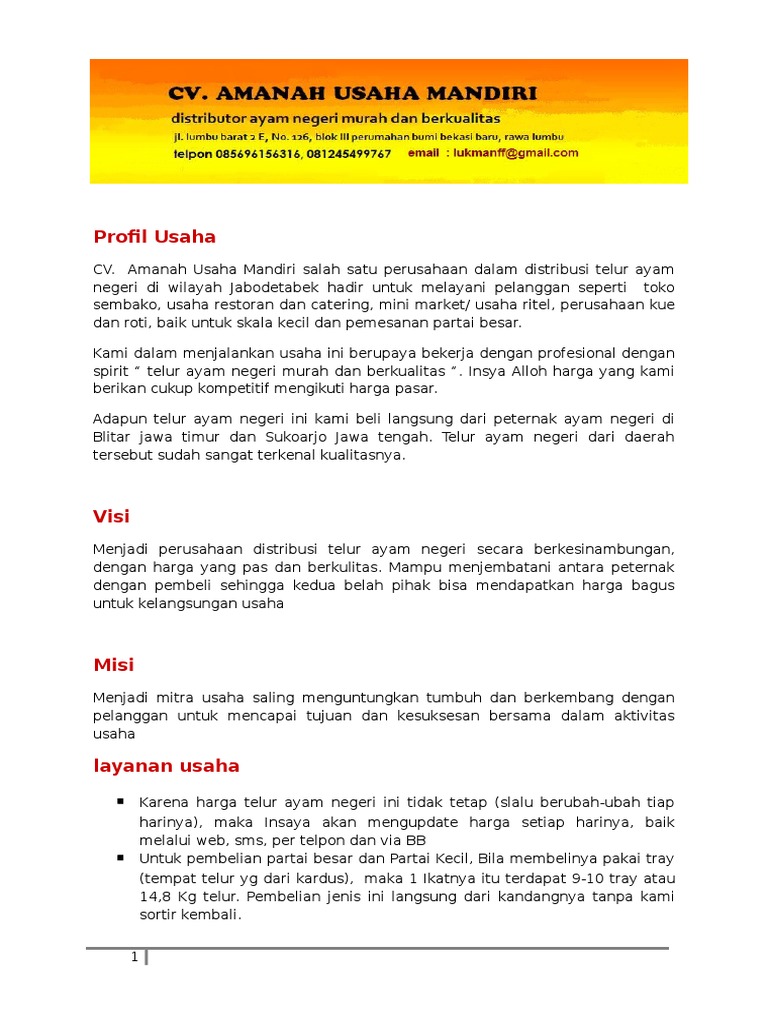 Detail Contoh Company Profile Cv Nomer 19