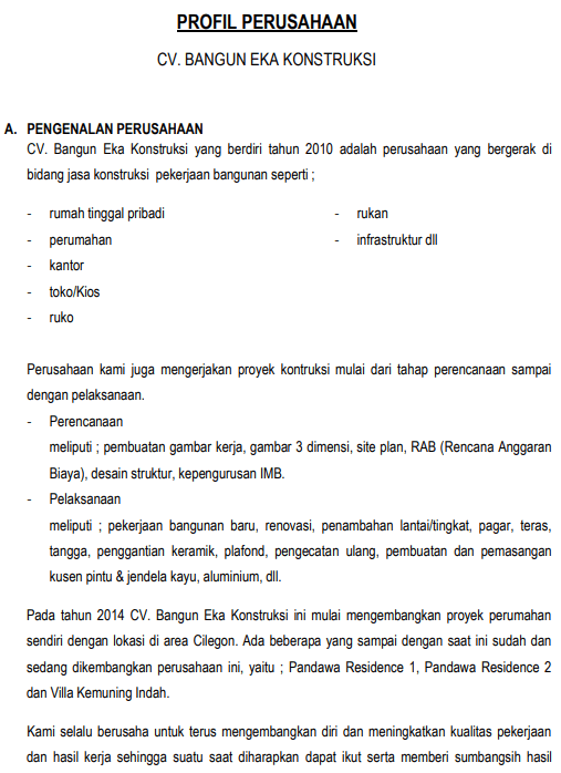 Detail Contoh Company Profile Sederhana Word Nomer 19