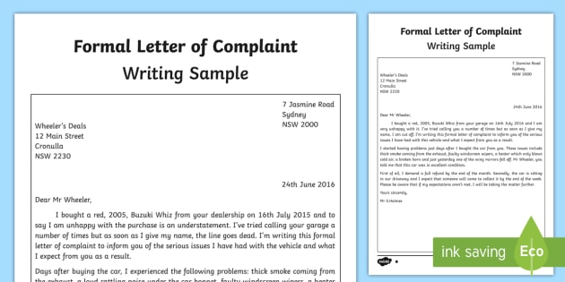 Detail Contoh Complaint Letter Nomer 39