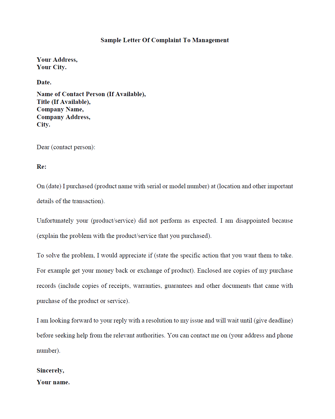 Detail Contoh Complaint Letter Nomer 55