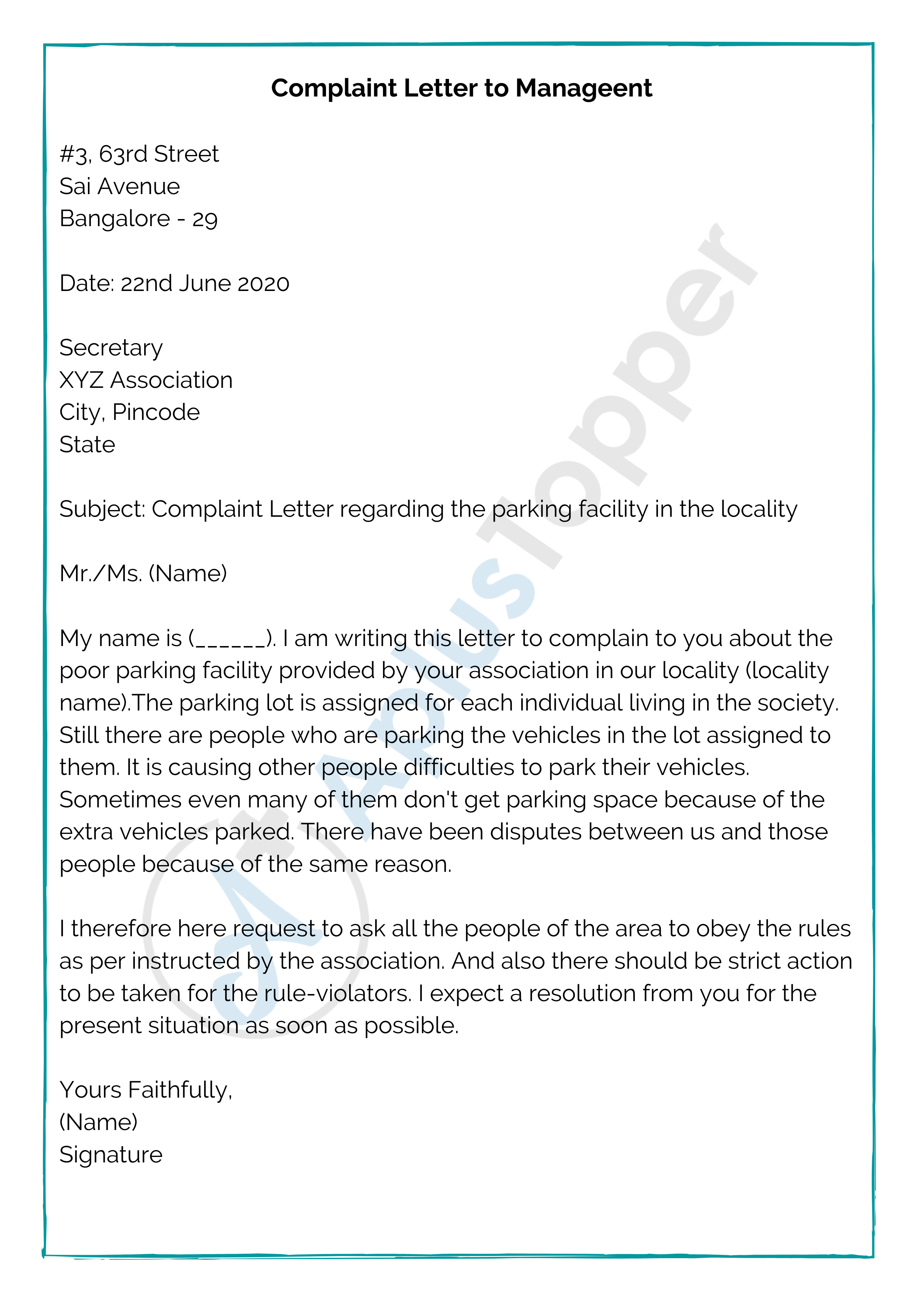 Detail Contoh Complaint Letter Nomer 9