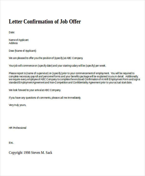 Detail Contoh Confirmation Letter Nomer 6