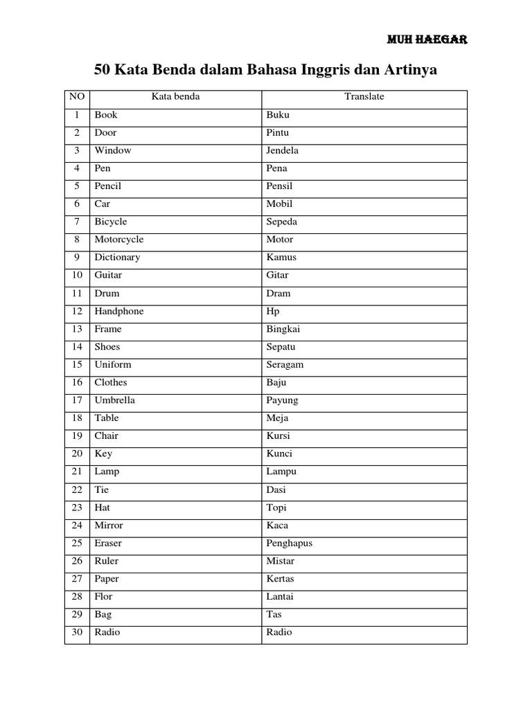 Detail Contoh Contoh Kata Benda Nomer 24