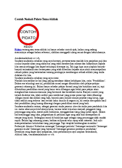 Detail Contoh Contoh Pidato Nomer 44