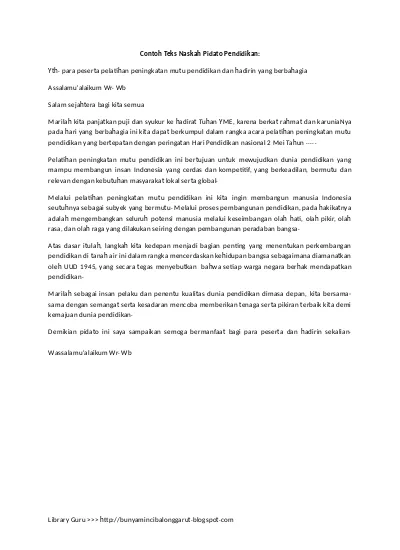 Detail Contoh Contoh Pidato Nomer 49