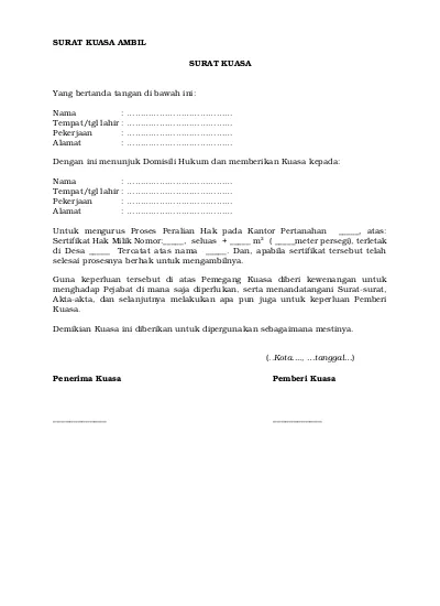 Detail Contoh Contoh Surat Kuasa Nomer 23
